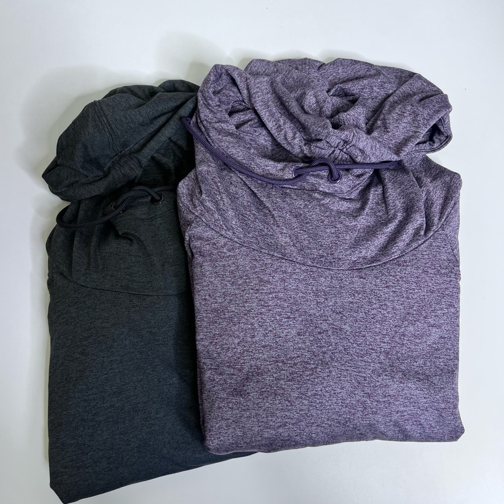 Athleta Uptempo Flora Mauve/Shale & Charcoal Hoodie Top - Picture 14 of 14